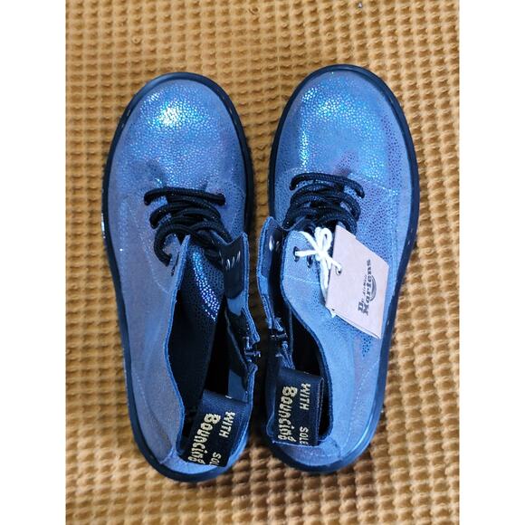 Pascal Dr Doc Martens 1460 Iridescent Shimmer Sparkle Blue Boot NWT Women's 5 - Picture 3 of 4